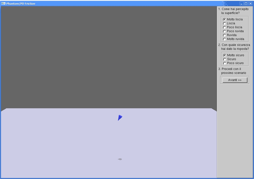 Interfaccia grafica dell'applicazione Phantom Friction